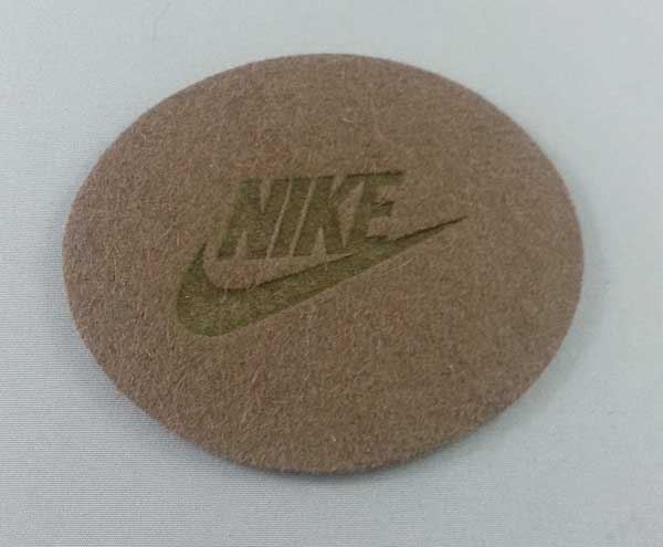 felt  laser marked the the Nike logo